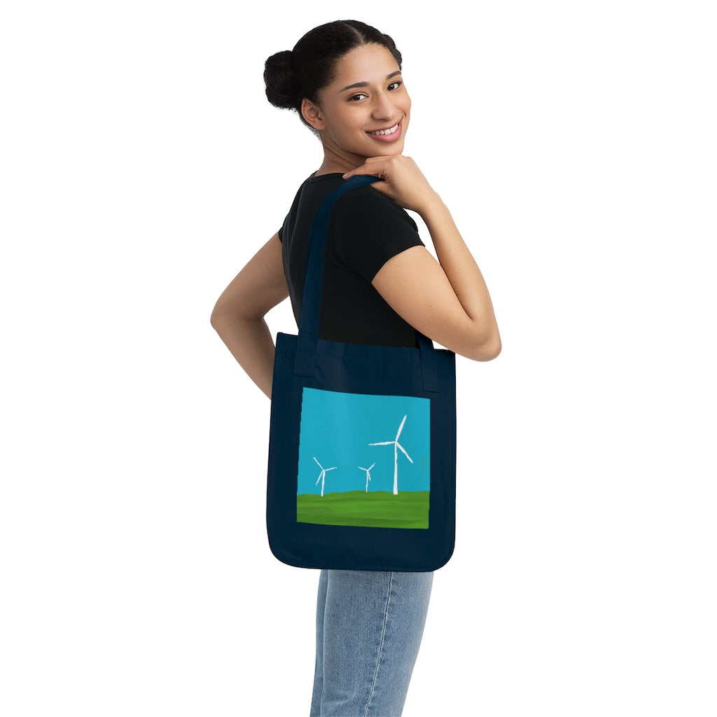 Organic Canvas Tote Bag - Wind Turbines