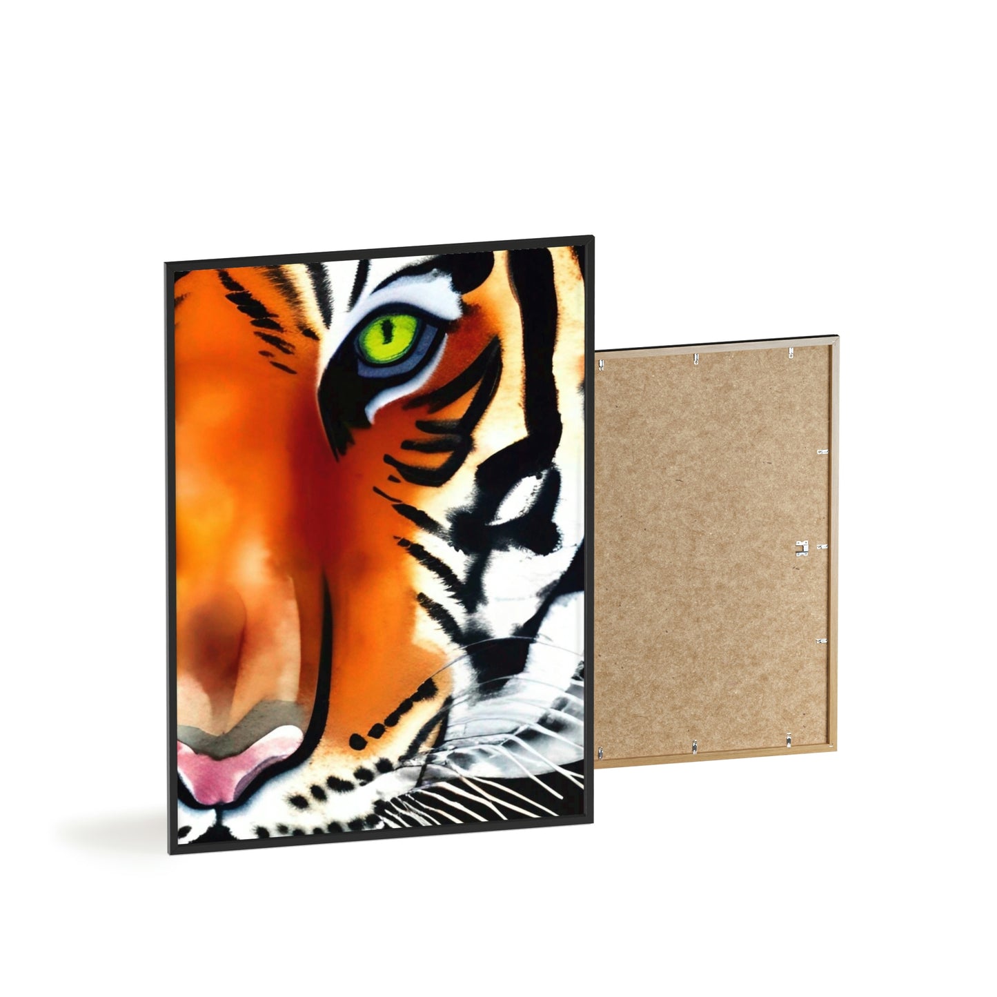 TIGER Poster with Wooden Frame