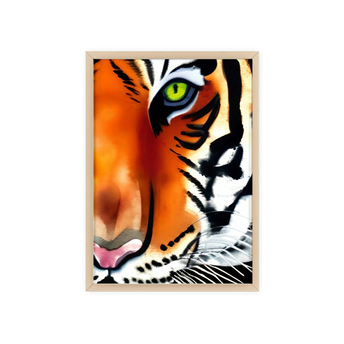 TIGER Poster with Wooden Frame