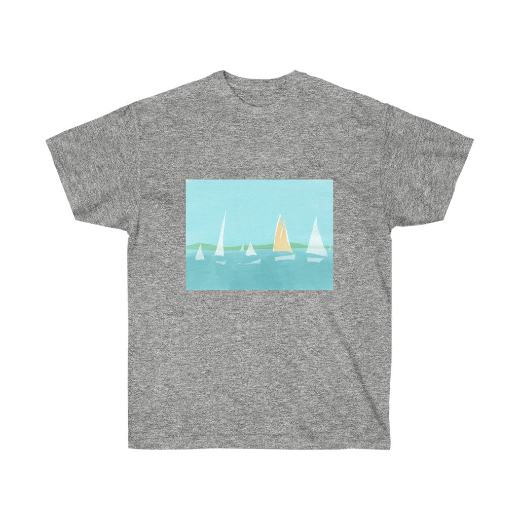 Sail Boat Scene - Unisex Ultra Cotton Tee