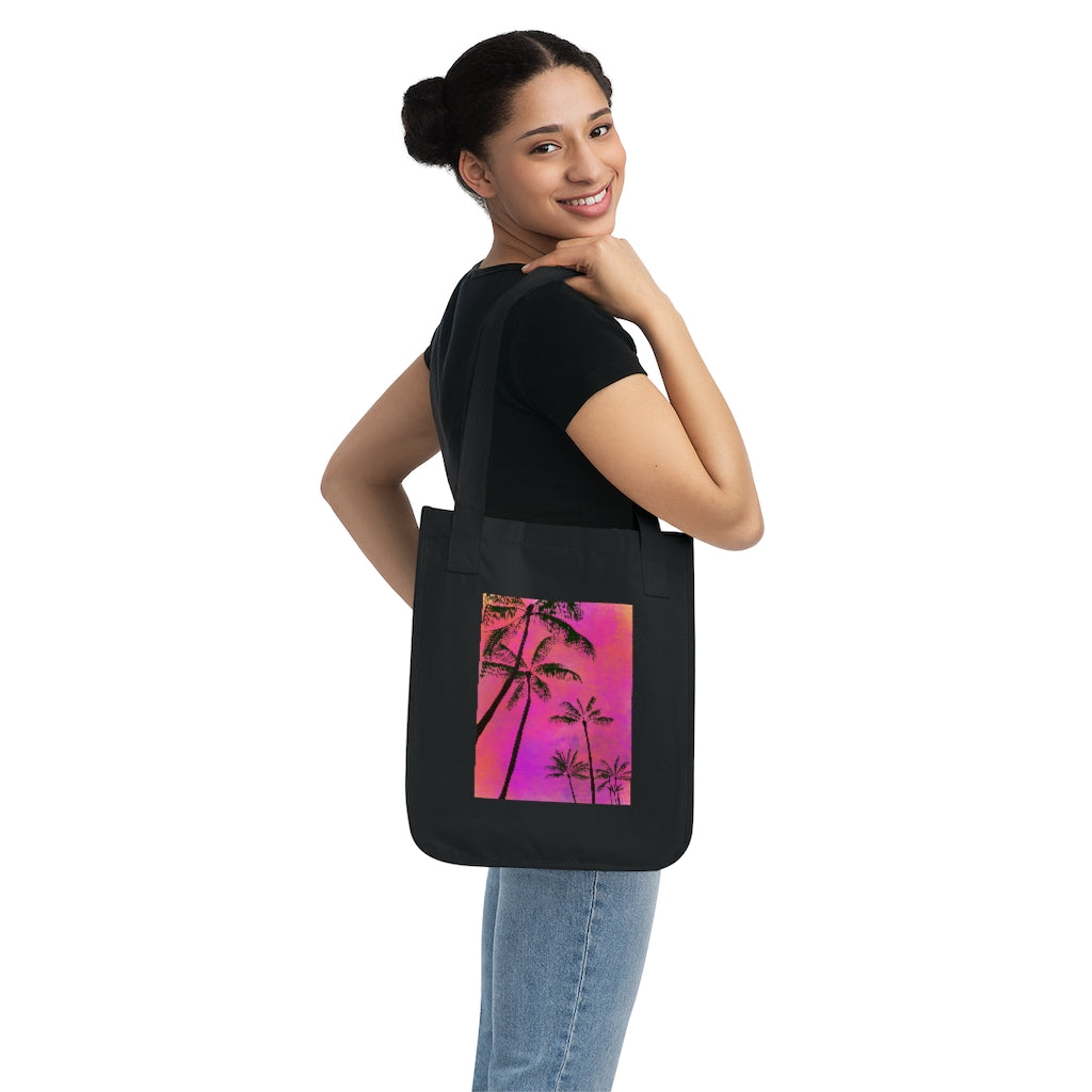 Organic Canvas Tote Bag - Palm Trees