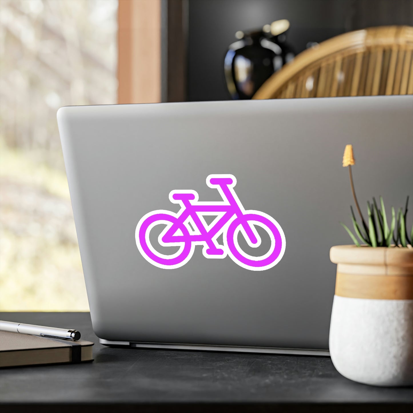 Kiss-Cut Vinyl Decals - Pink Bike