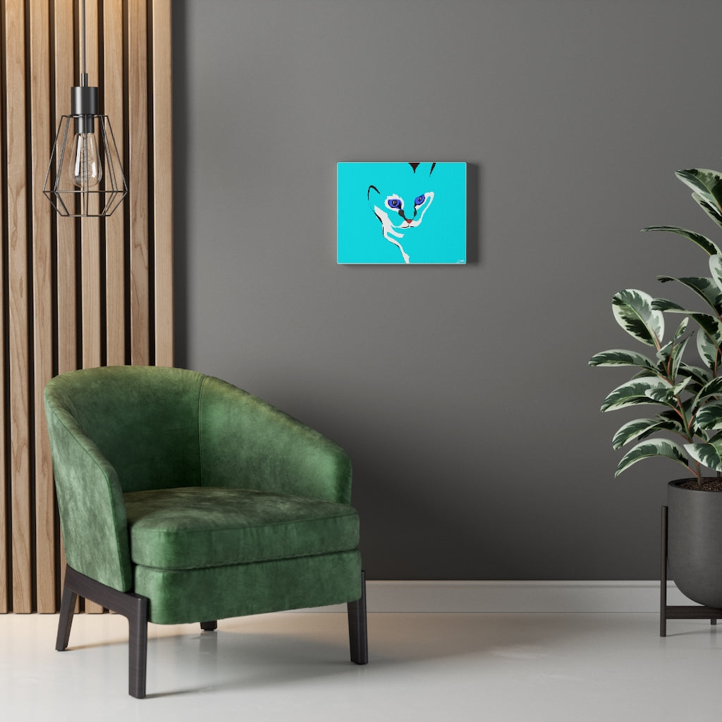 Cat Design - Blue Canvas Gallery Wraps