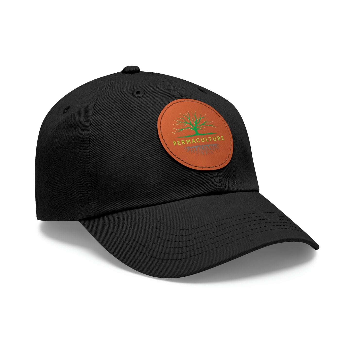 Permaculture - Dad Hat with Round Leather Patch