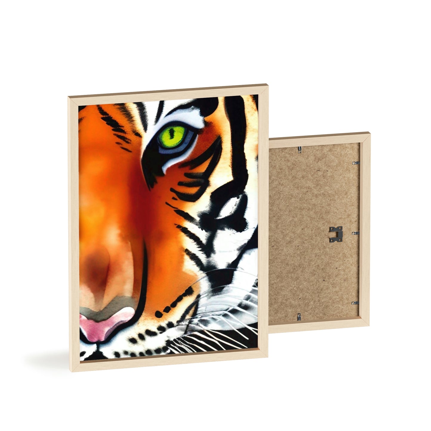 TIGER Poster with Wooden Frame