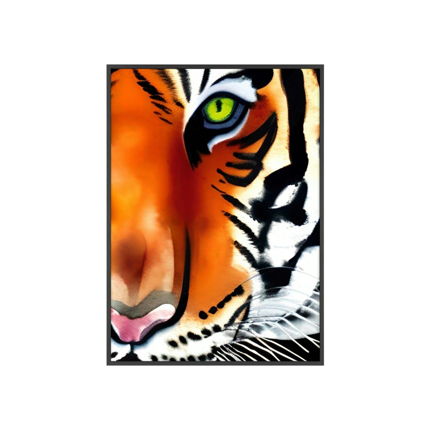 TIGER Poster with Wooden Frame