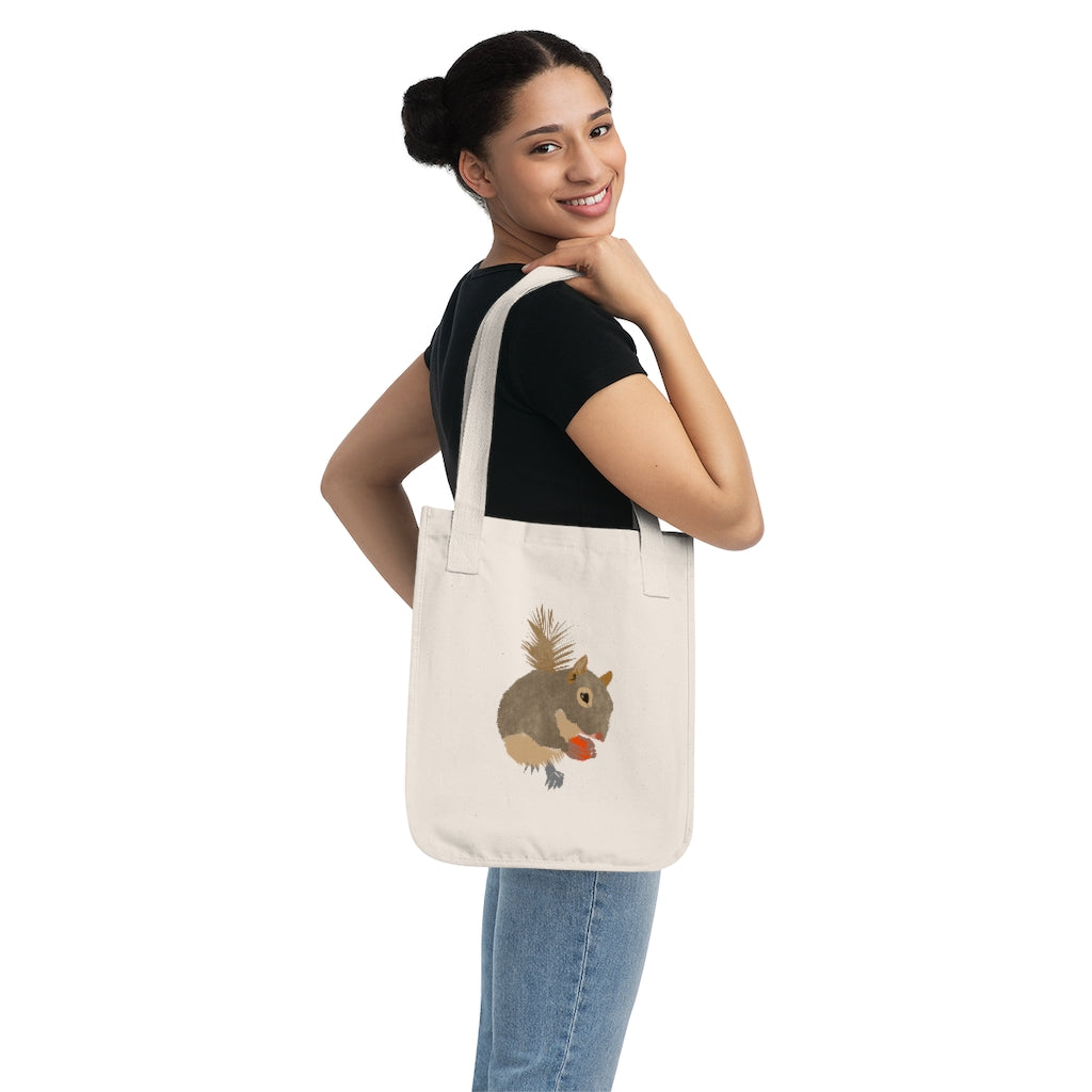 Organic Canvas Tote Bag - Squirrel