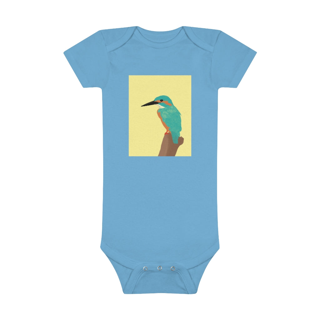 Kingfisher Bird Design - Baby Short Sleeve Onesie®