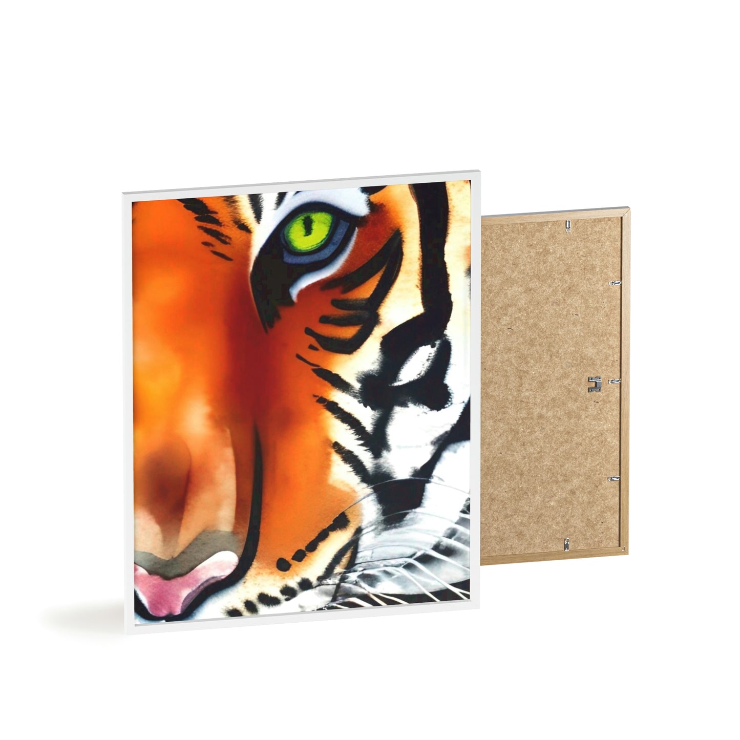 TIGER Poster with Wooden Frame