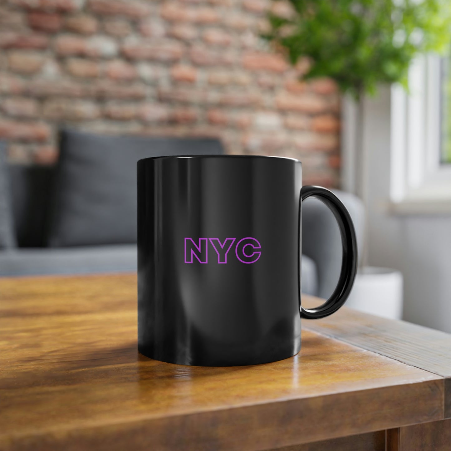 NYC - CITY MUG - Black Coffee Cup, 11oz