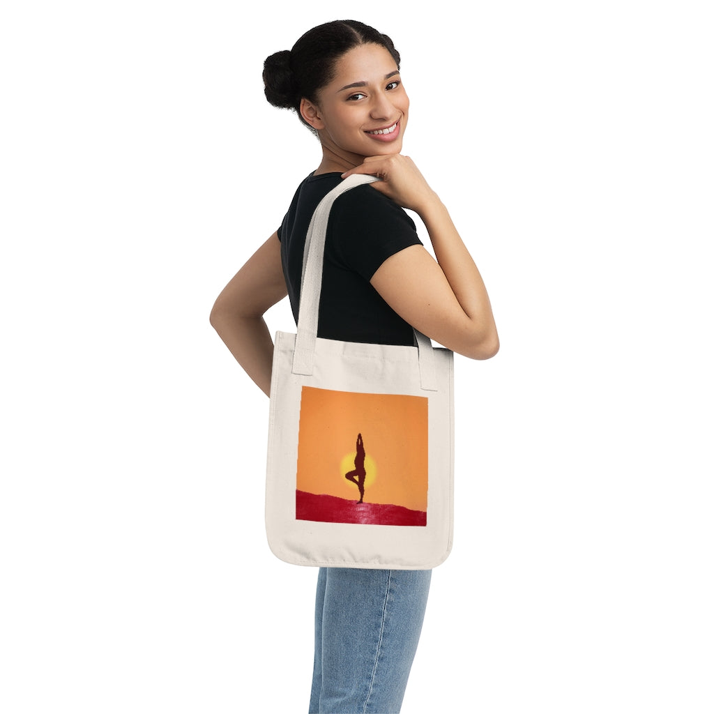 Organic Canvas Tote Bag - Morning Yoga