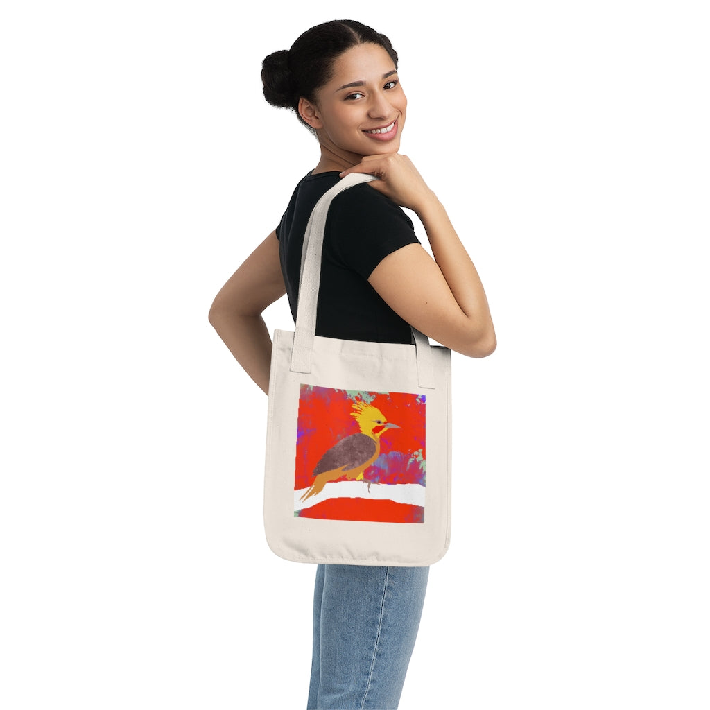 Organic Canvas Tote Bag - Bird Design