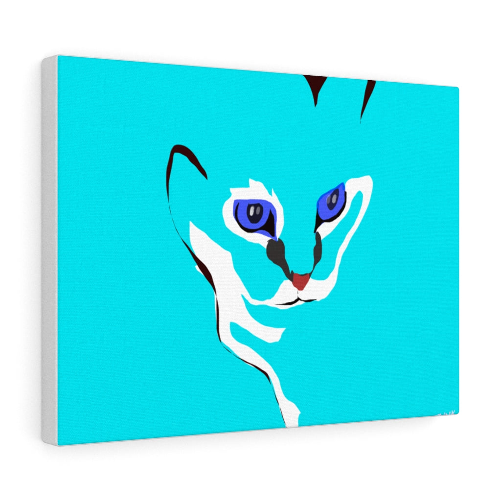 Cat Design - Blue Canvas Gallery Wraps