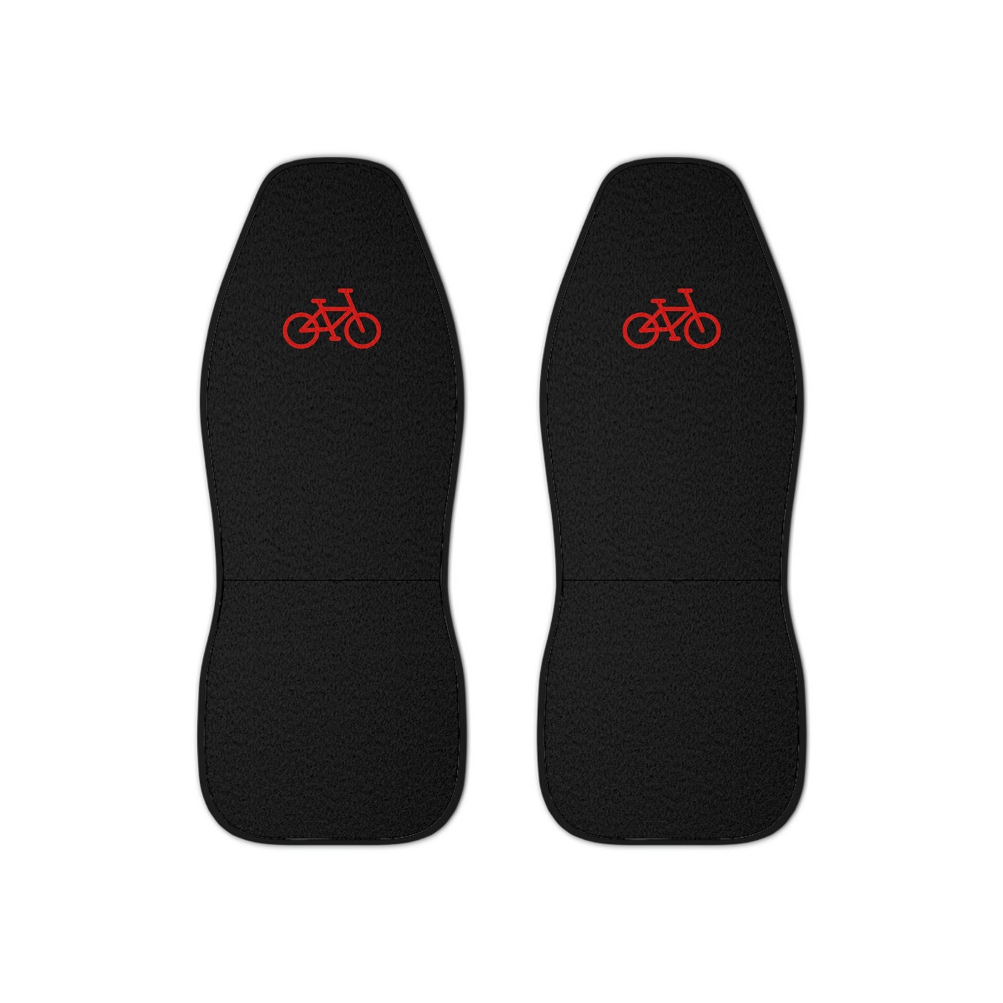 Black Car Seat Covers - Red Bike Print
