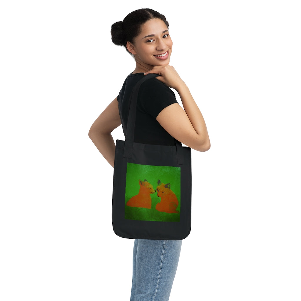 Organic Canvas Tote Bag - Foxes