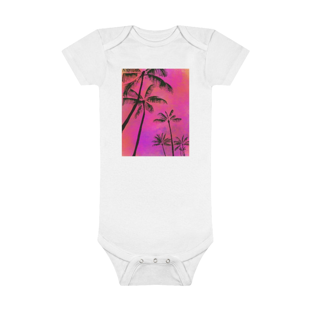 Palm Tree Onesie® Organic Baby Bodysuit