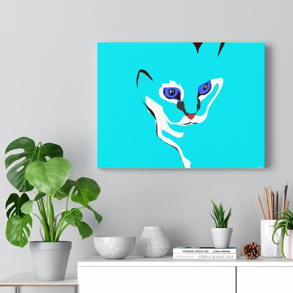 Cat Design - Blue Canvas Gallery Wraps