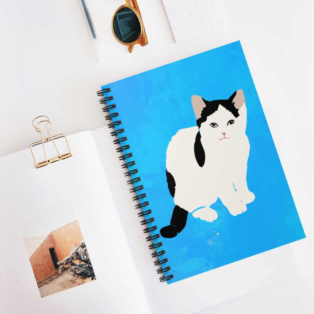 Kitty Cat Spiral Notebook - Ruled Line (Blue)