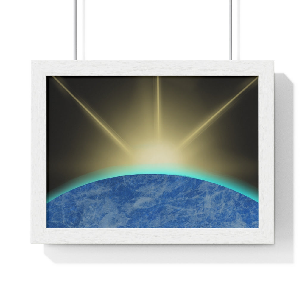 Sunrise from Space - Premium Framed Horizontal Poster
