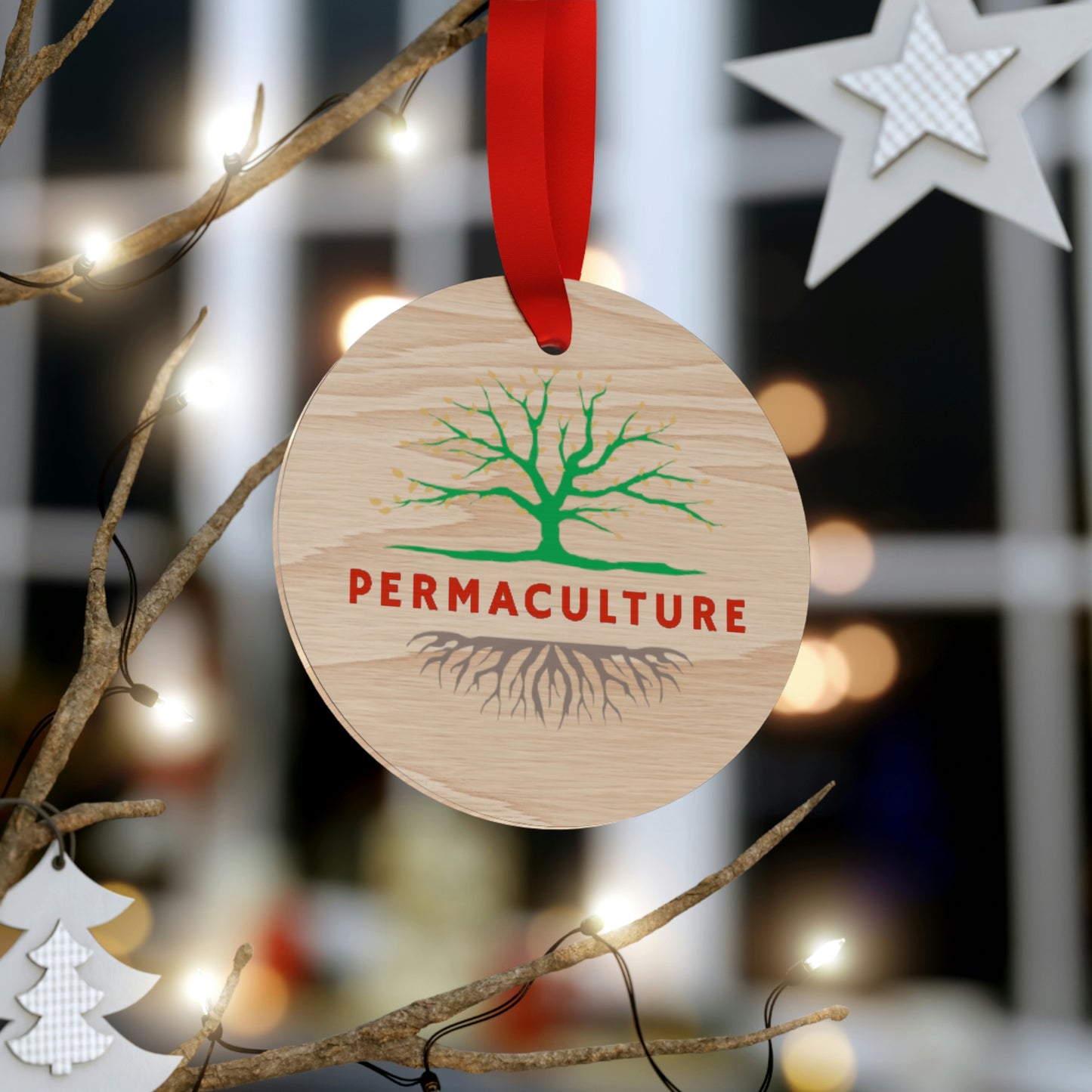 Plywood Ornament - Permaculture