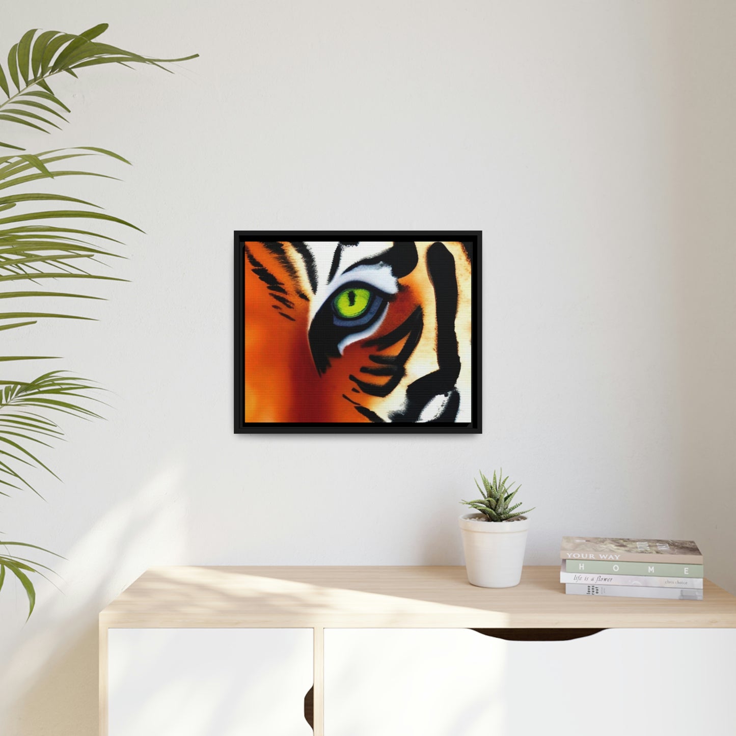TIGER - Matte Canvas, Black Frame