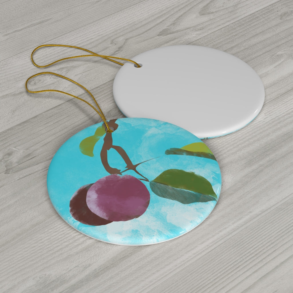 Plum Ceramic Ornament