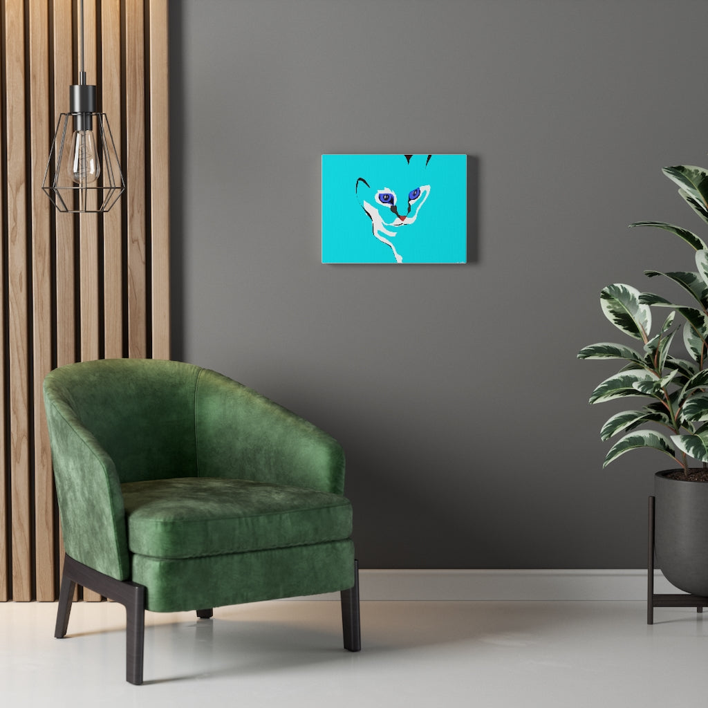 Cat Design - Blue Canvas Gallery Wraps