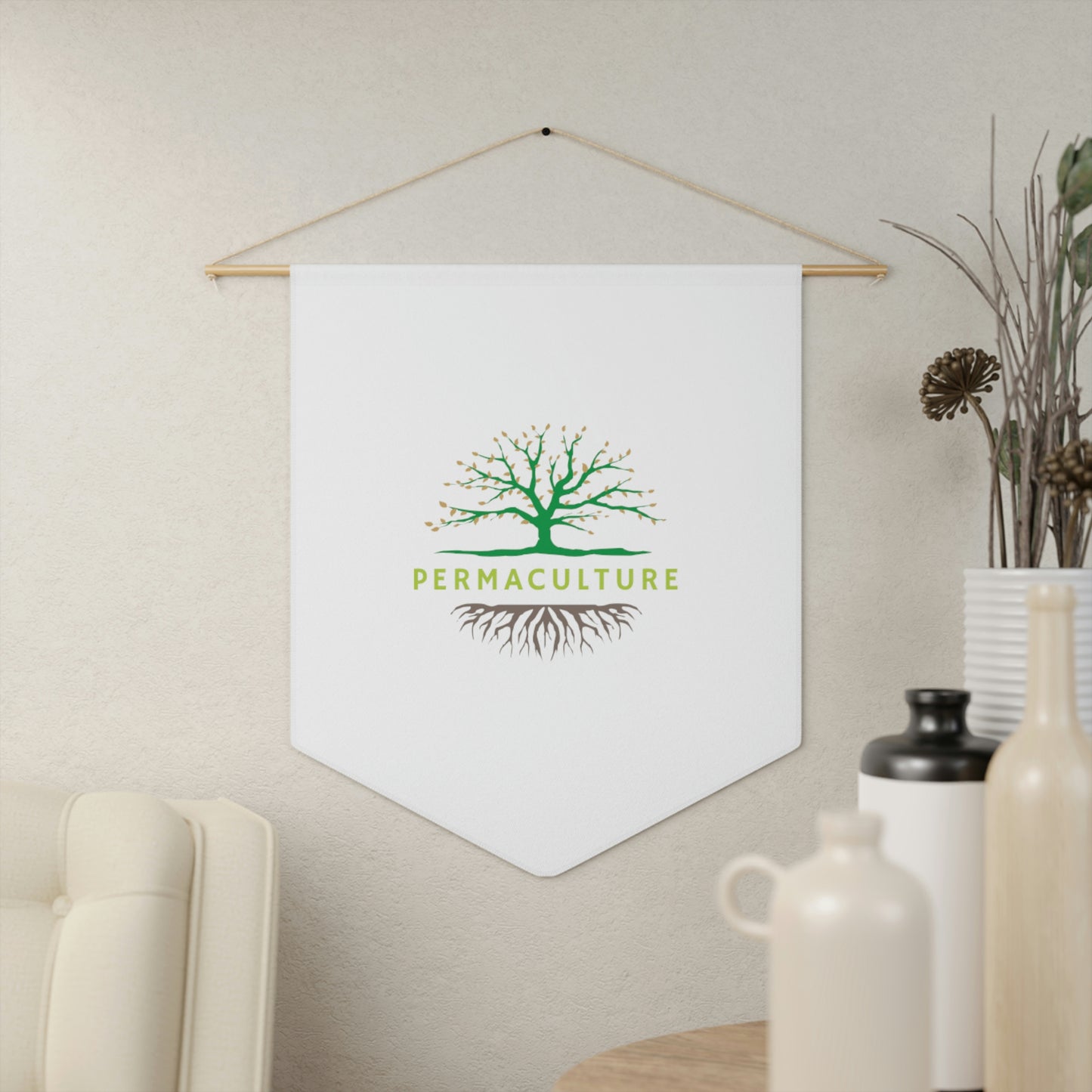 Permaculture Pennant - White