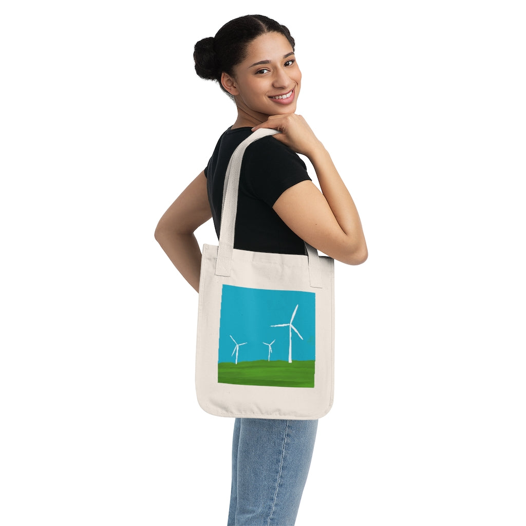 Organic Canvas Tote Bag - Wind Turbines