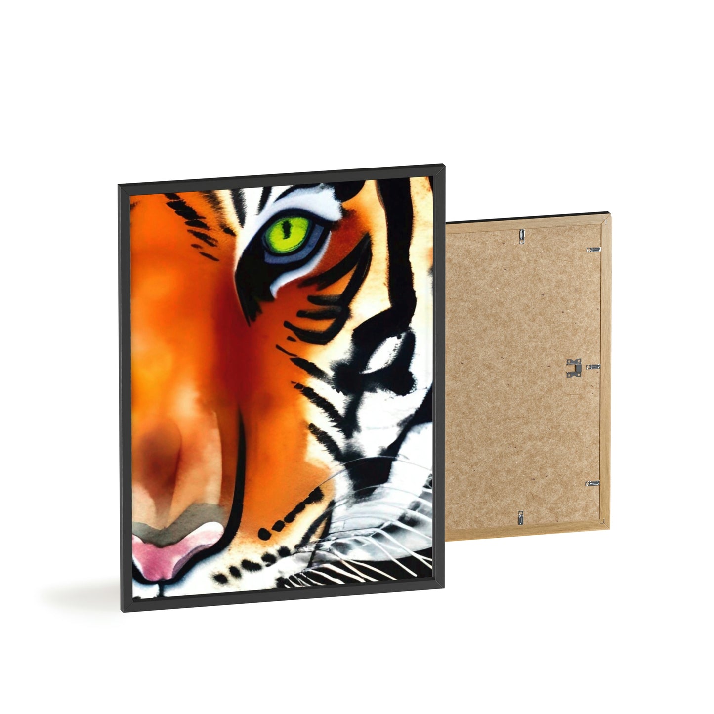 TIGER Poster with Wooden Frame