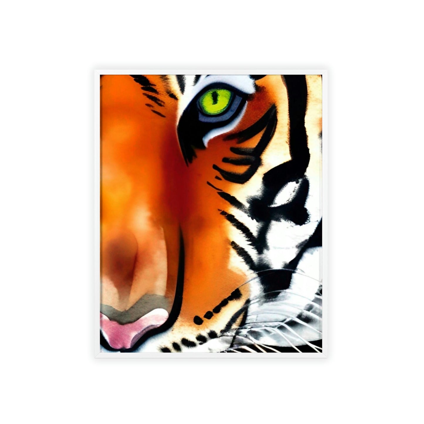 TIGER Poster with Wooden Frame