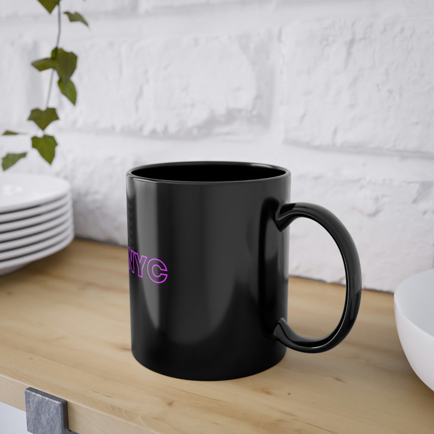 NYC - CITY MUG - Black Coffee Cup, 11oz
