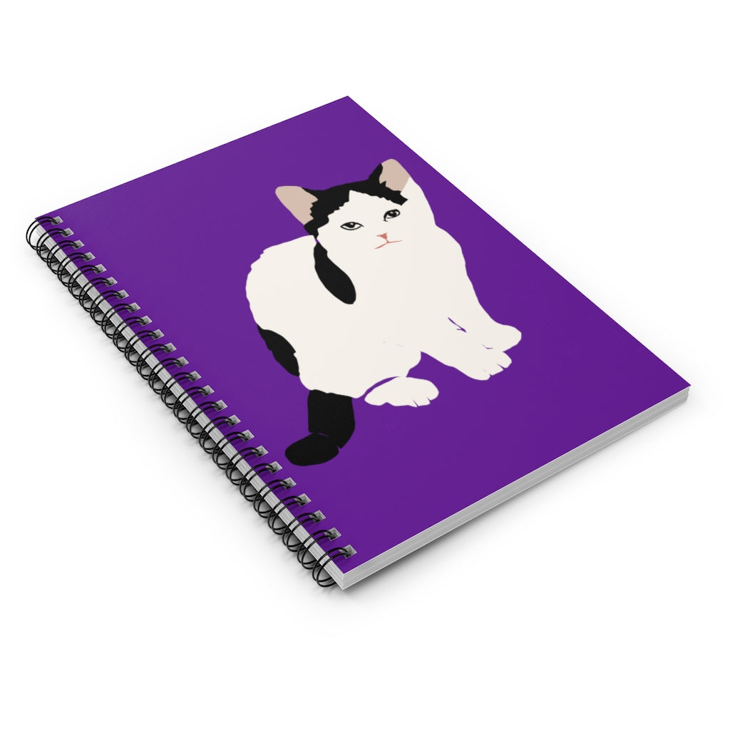 Kitty Cat Spiral Notebook - Ruled Line (Purple)