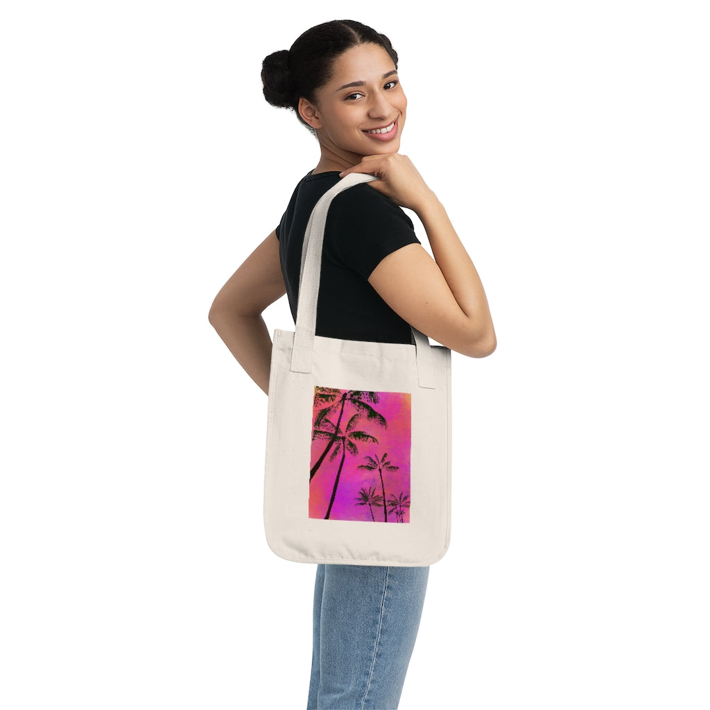 Organic Canvas Tote Bag - Palm Trees