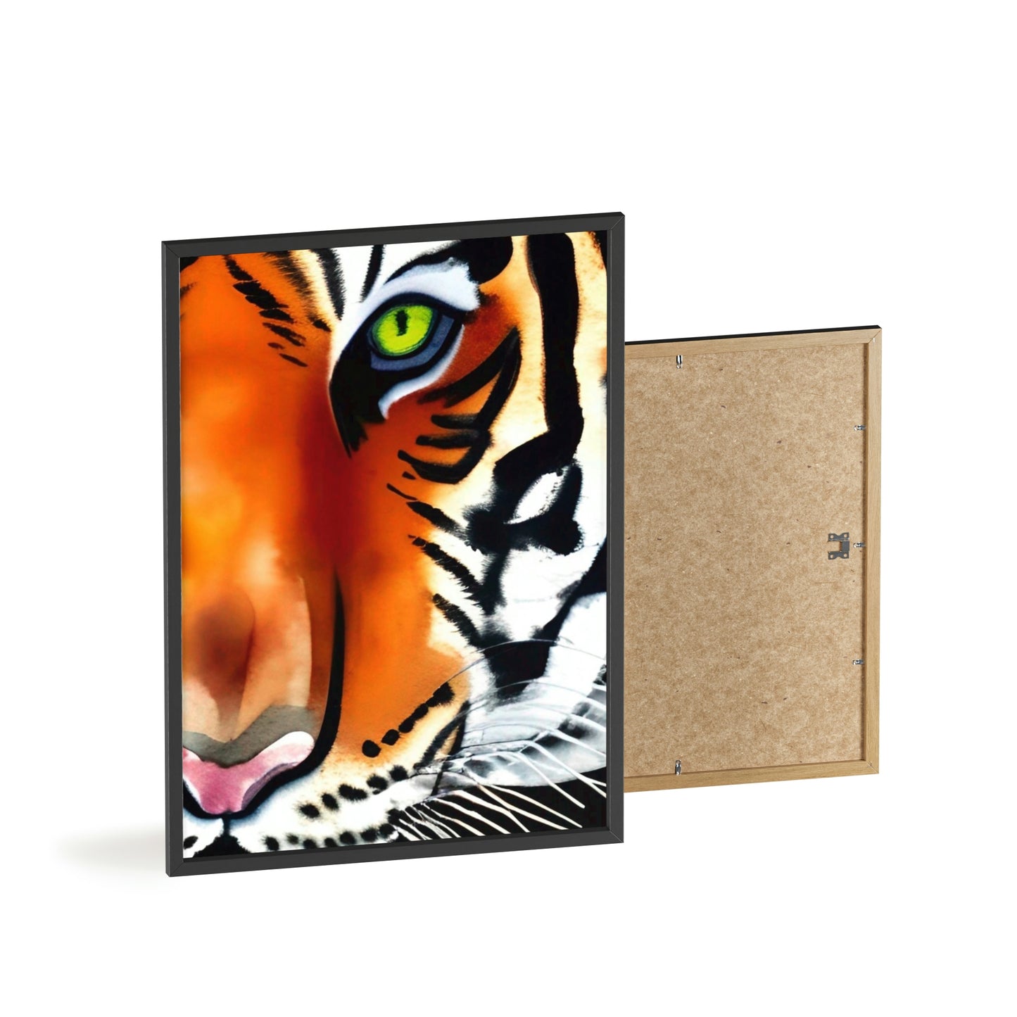 TIGER Poster with Wooden Frame