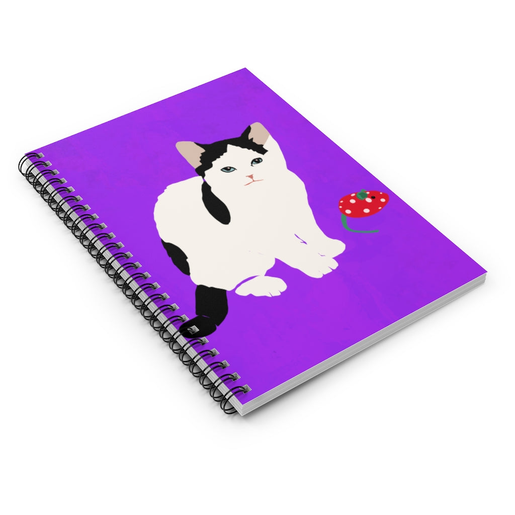 Kitty Cat Spiral Notebook - Ruled Line (Light Purple)