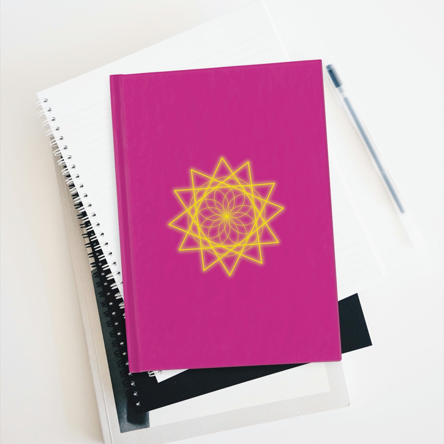 Sacred Geometry - Journal - Ruled Line - Pink Cover