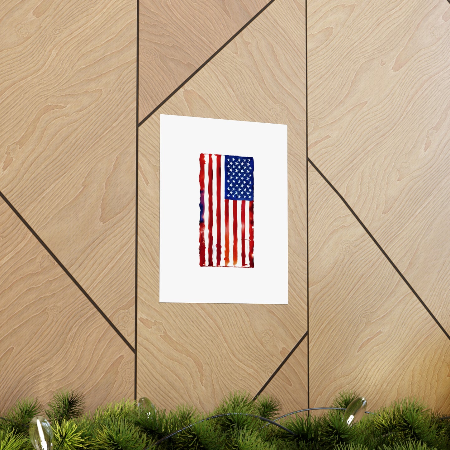 American Flag Watercolor, Premium Matte Vertical Posters