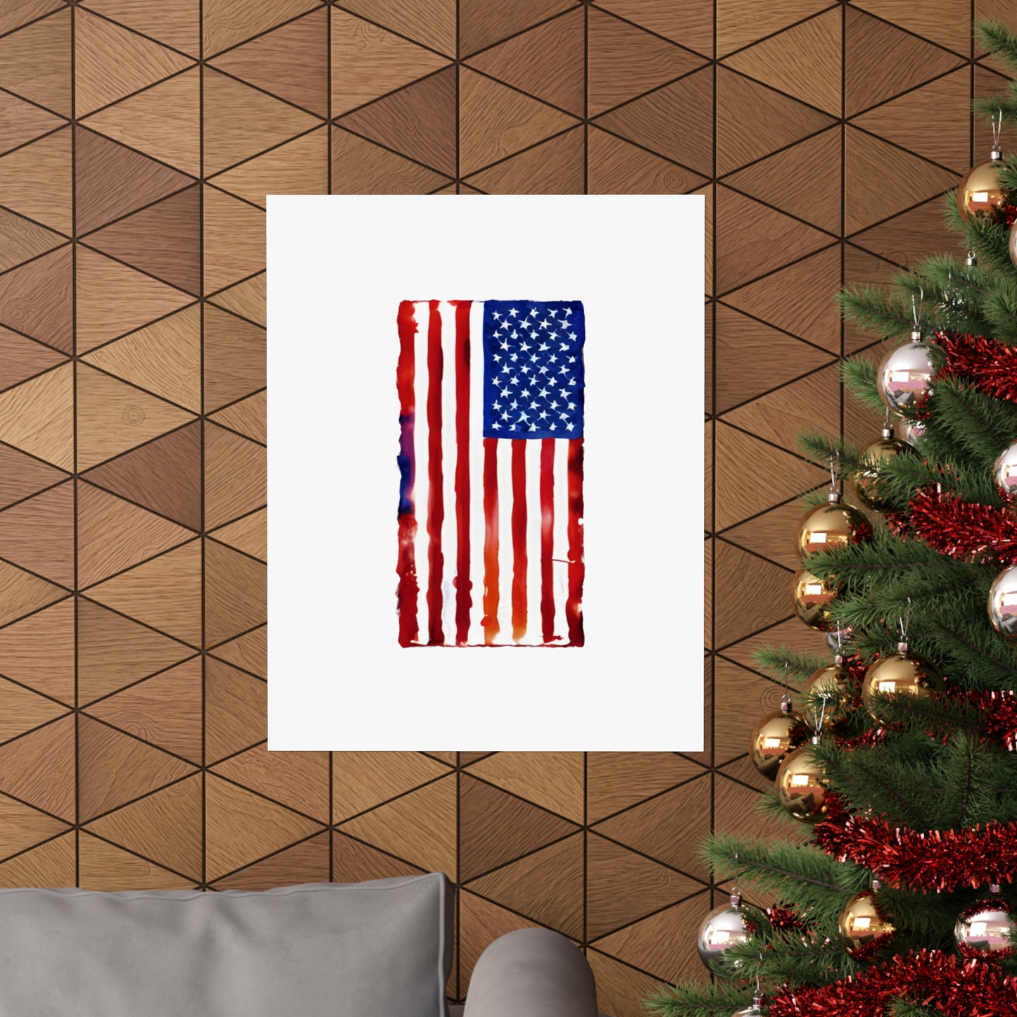 American Flag Watercolor, Premium Matte Vertical Posters