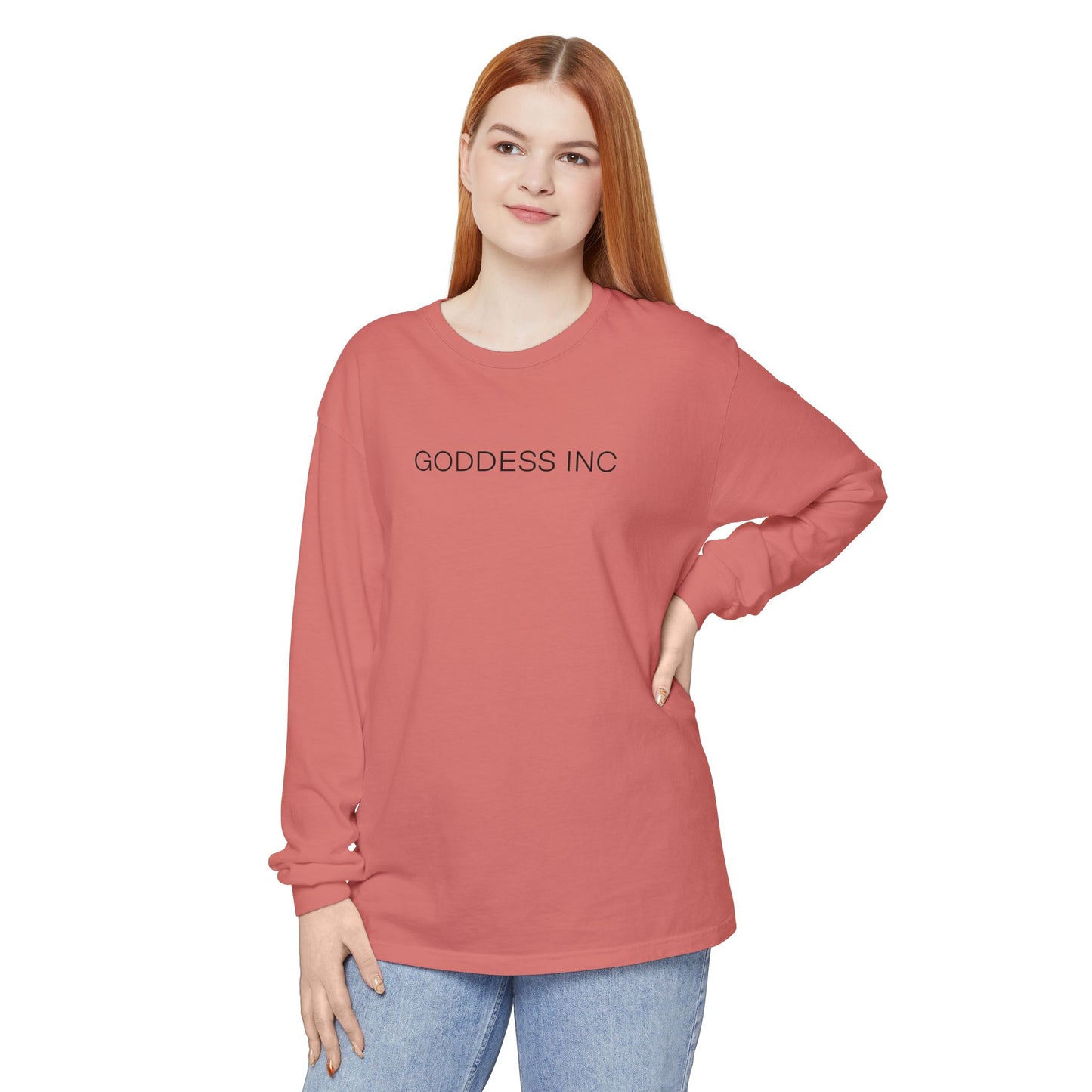 GODDESS INC Garment-dyed Long Sleeve T-Shirt