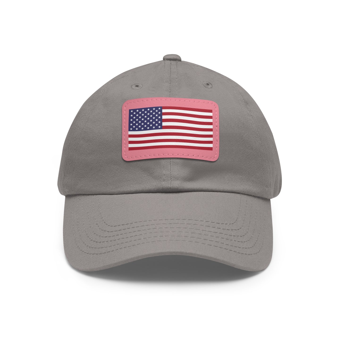 American Flag, Dad Hat with Leather Patch