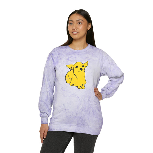 Chaco the Chihuahua, Unisex Color Blast Crewneck Sweatshirt