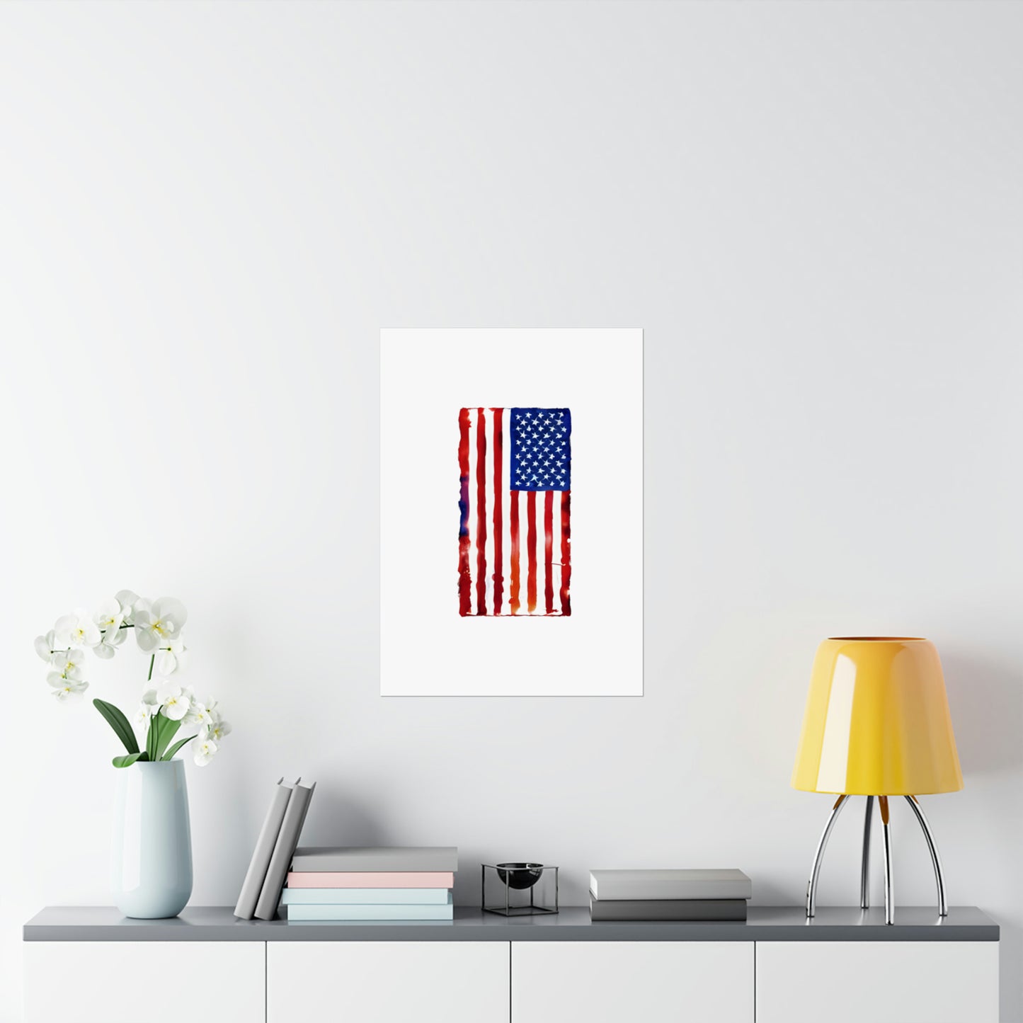 American Flag Watercolor, Premium Matte Vertical Posters