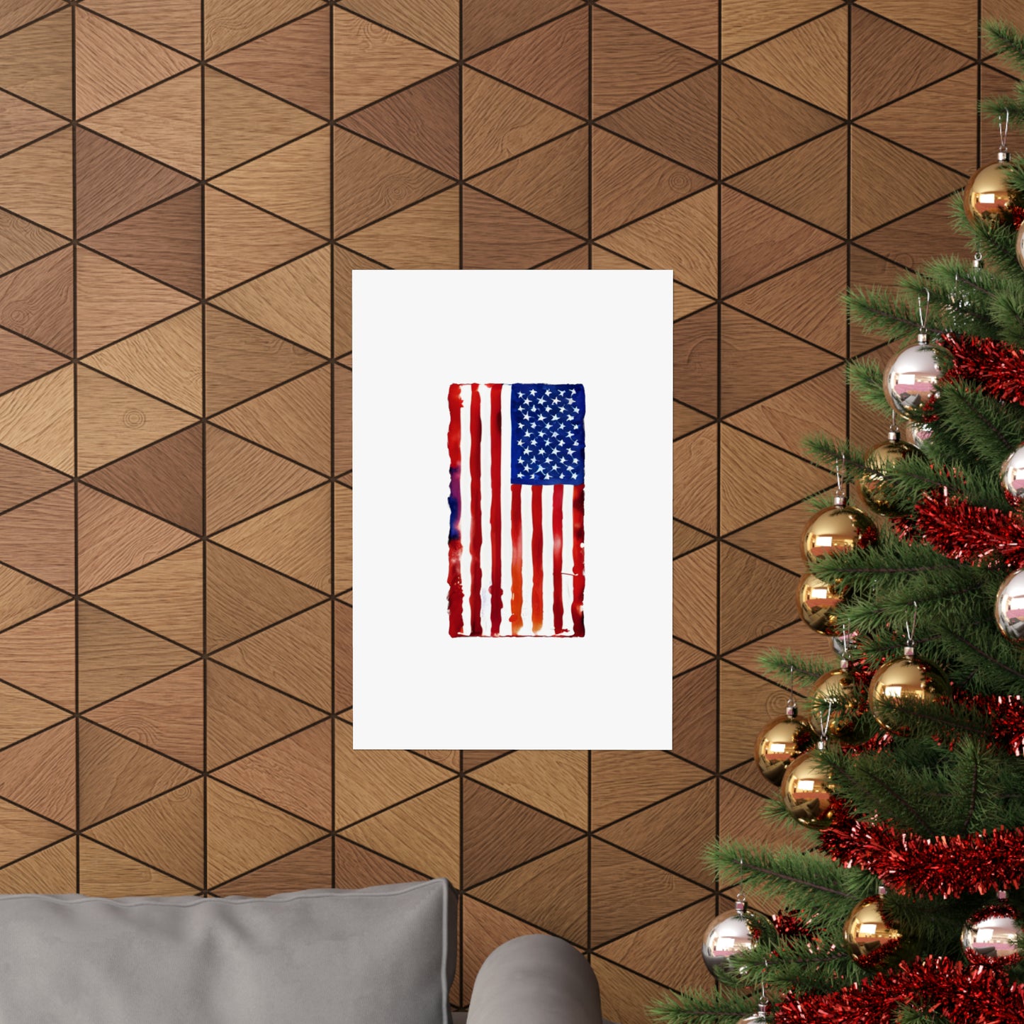 American Flag Watercolor, Premium Matte Vertical Posters