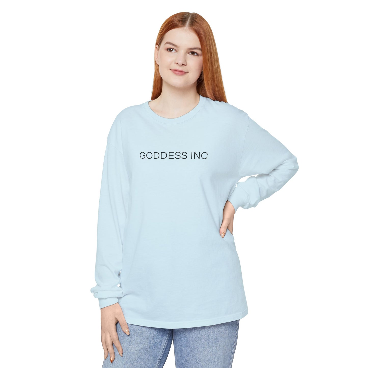 GODDESS INC Garment-dyed Long Sleeve T-Shirt