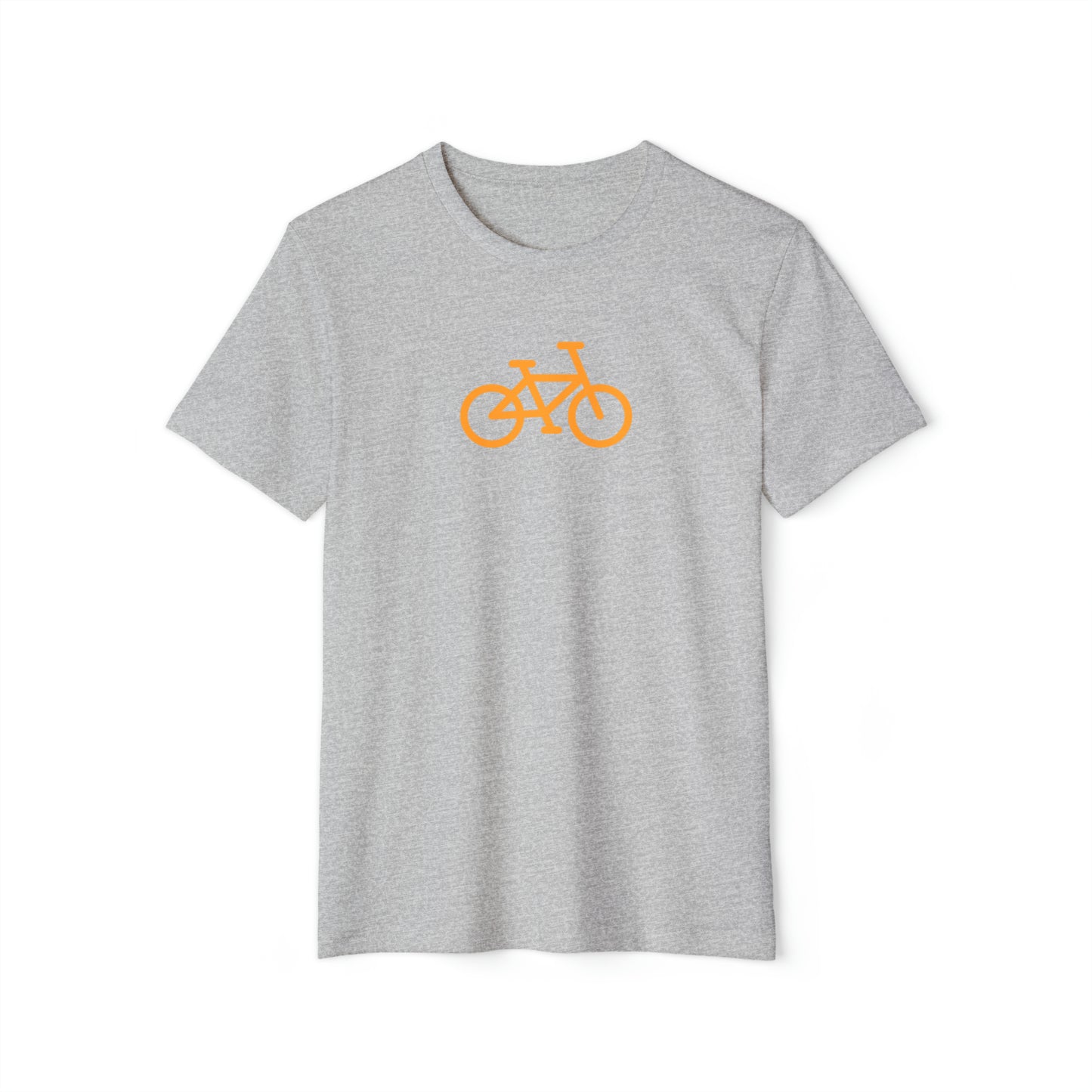 BIKE, Unisex Recycled Organic T-Shirt, Orange Print