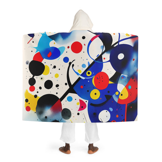 Hooded Sherpa Fleece Blanket, Inspired by Miro