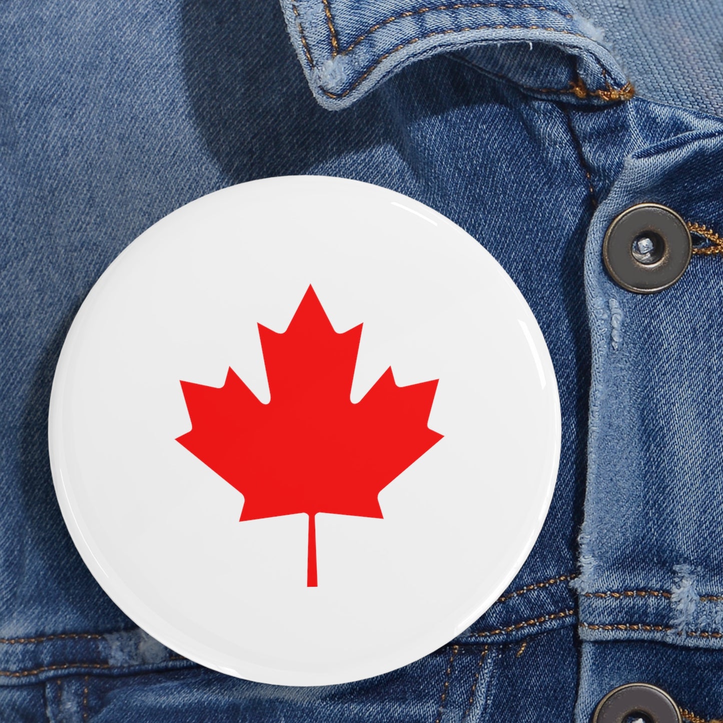 Canadian Maple Leaf Round Pin