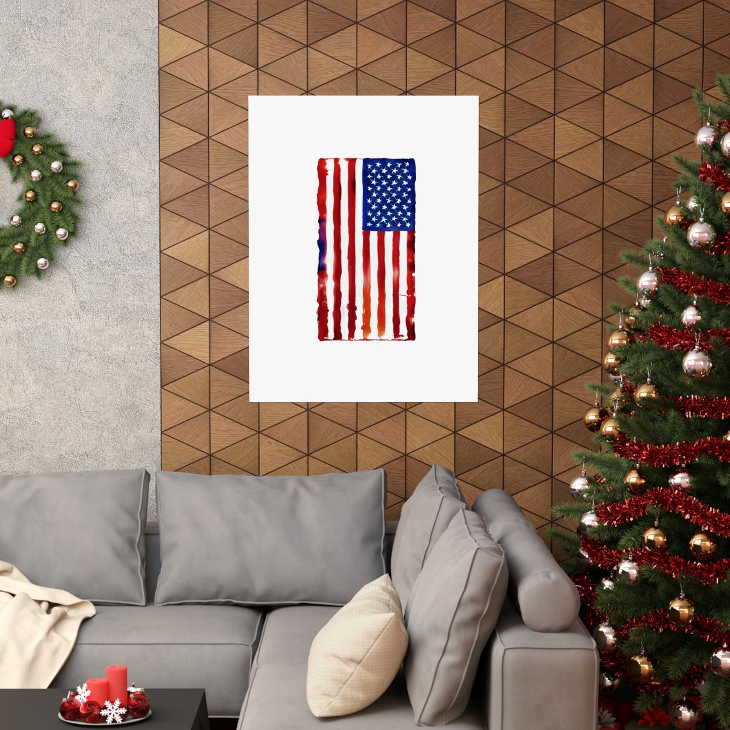 American Flag Watercolor, Premium Matte Vertical Posters