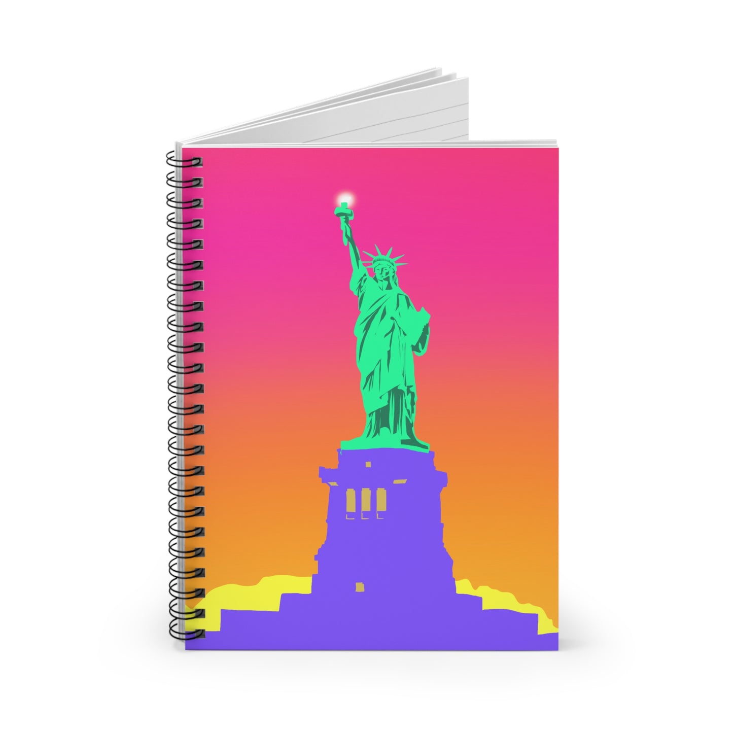 Statue of Liberty Pop Art, Spiral Notebook, Ruled Line